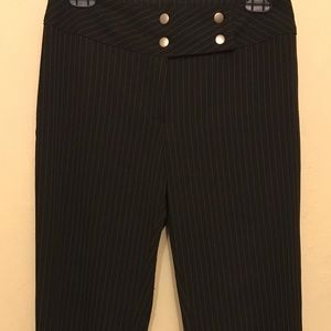 Cool 4 Button Black Pinstriped Pants B027